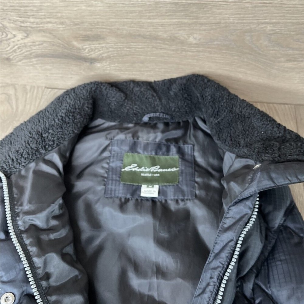 Eddie Bauer Vest Womens Med EB650 Black Goose Down Quilted Puffer Zip Pockets - Picture 10 of 16